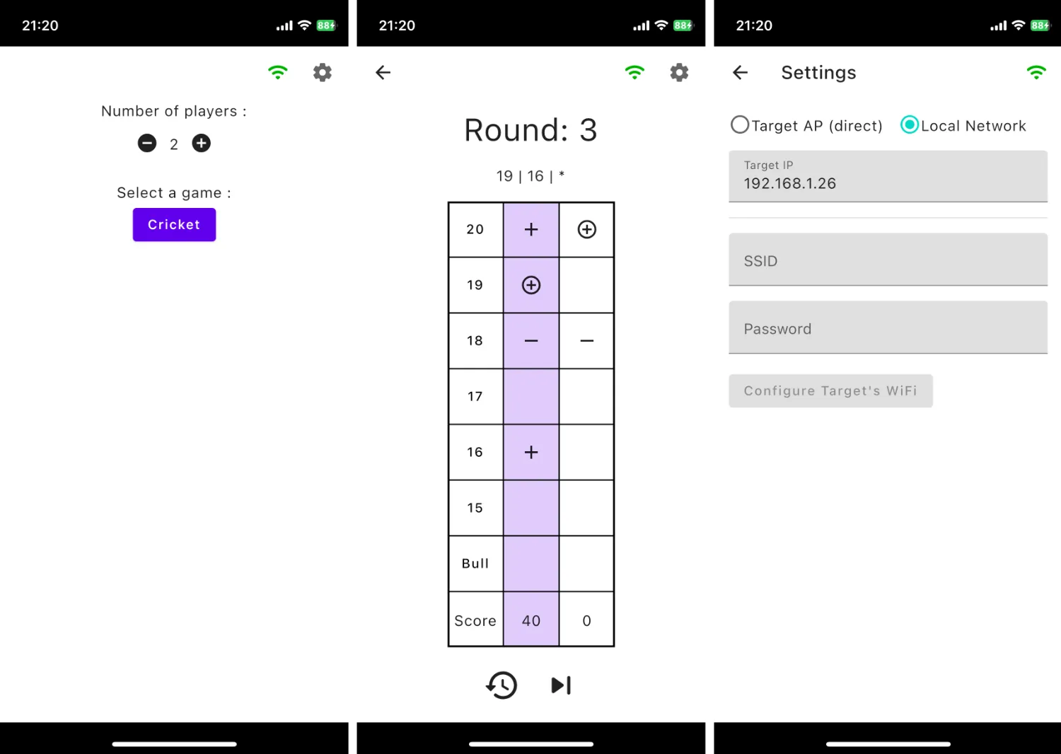 Darts Connect App screenshots
